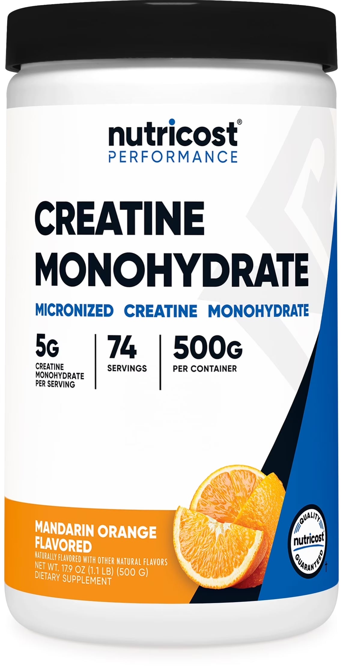 Creatine Monohydrate Powder (Mandarin Orange, 500 Gram) - Micronized Creatine Supplement - Vegan, Non-Gmo, Gluten Free