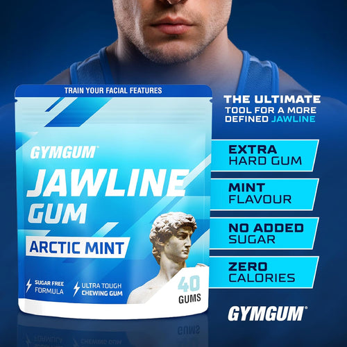 Facial Fitness Gum - Jawline Exerciser - Arctic Mint, 40 Count