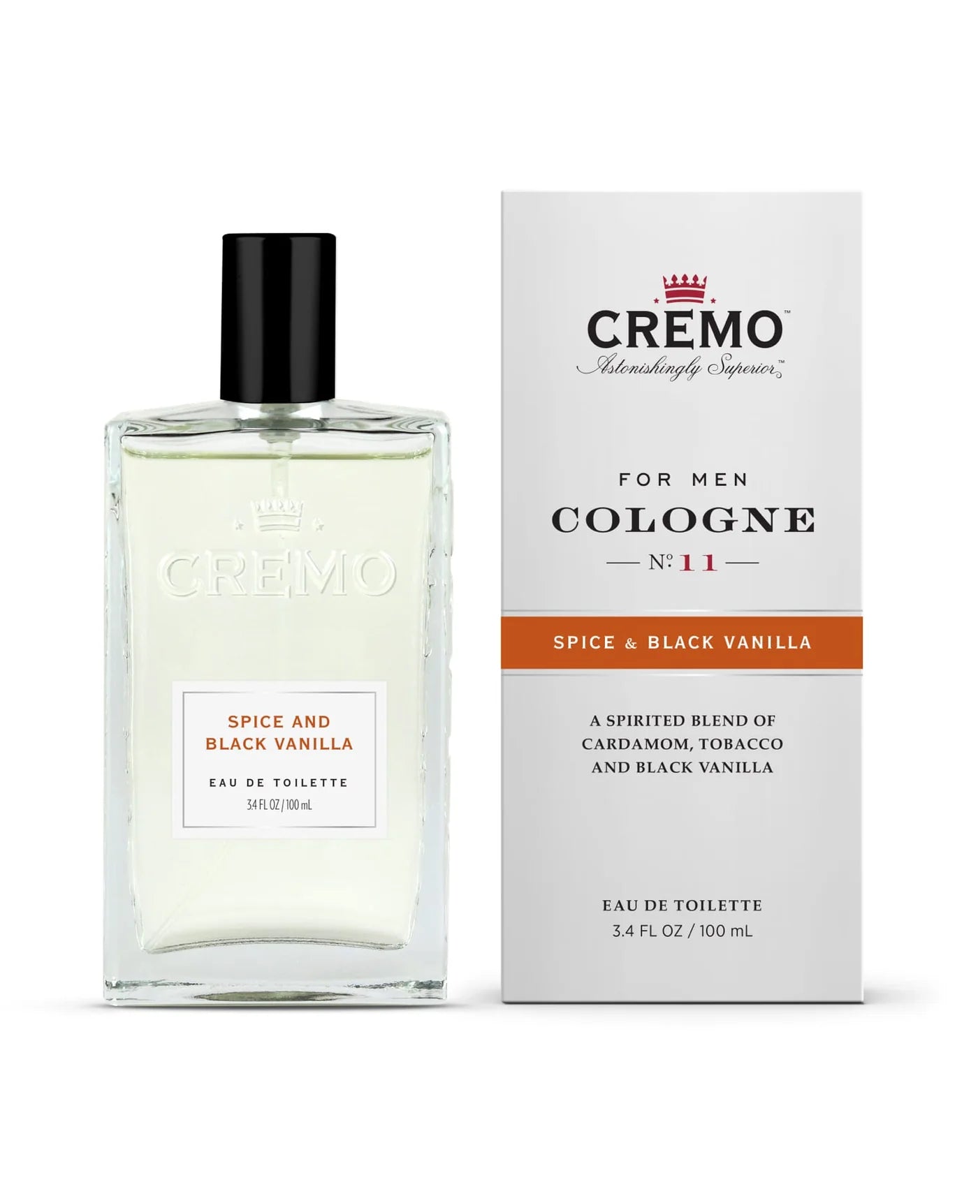 Cremo Spice & Black Vanilla Cologne Spray, an Explosion of Vibrant Spices,