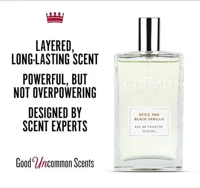 Cremo Spice & Black Vanilla Cologne Spray, an Explosion of Vibrant Spices,