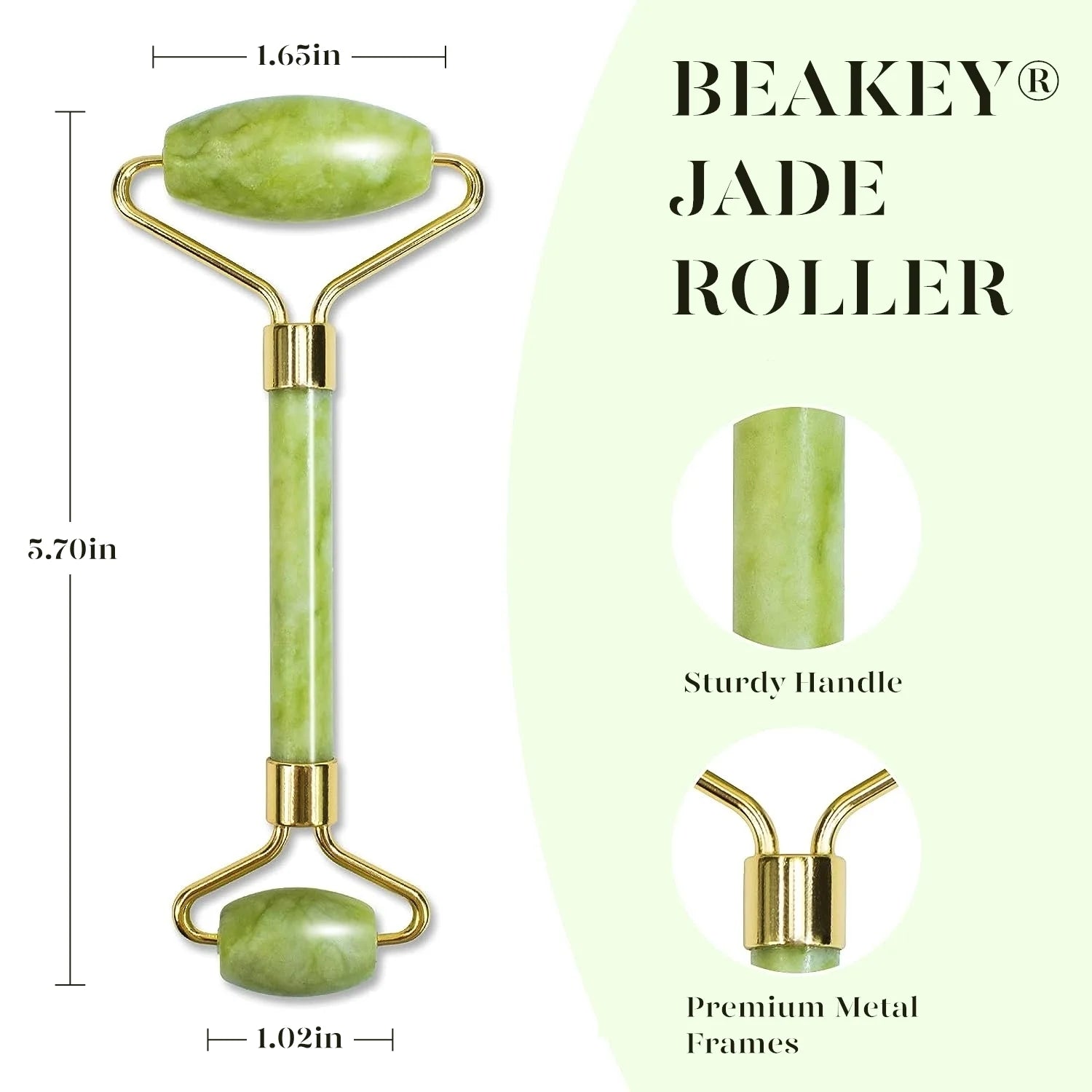 Jade Roller & Gua Sha, Natural Jade Face Roller Gua Sha Tool Facial Skin Care Supplies, Green