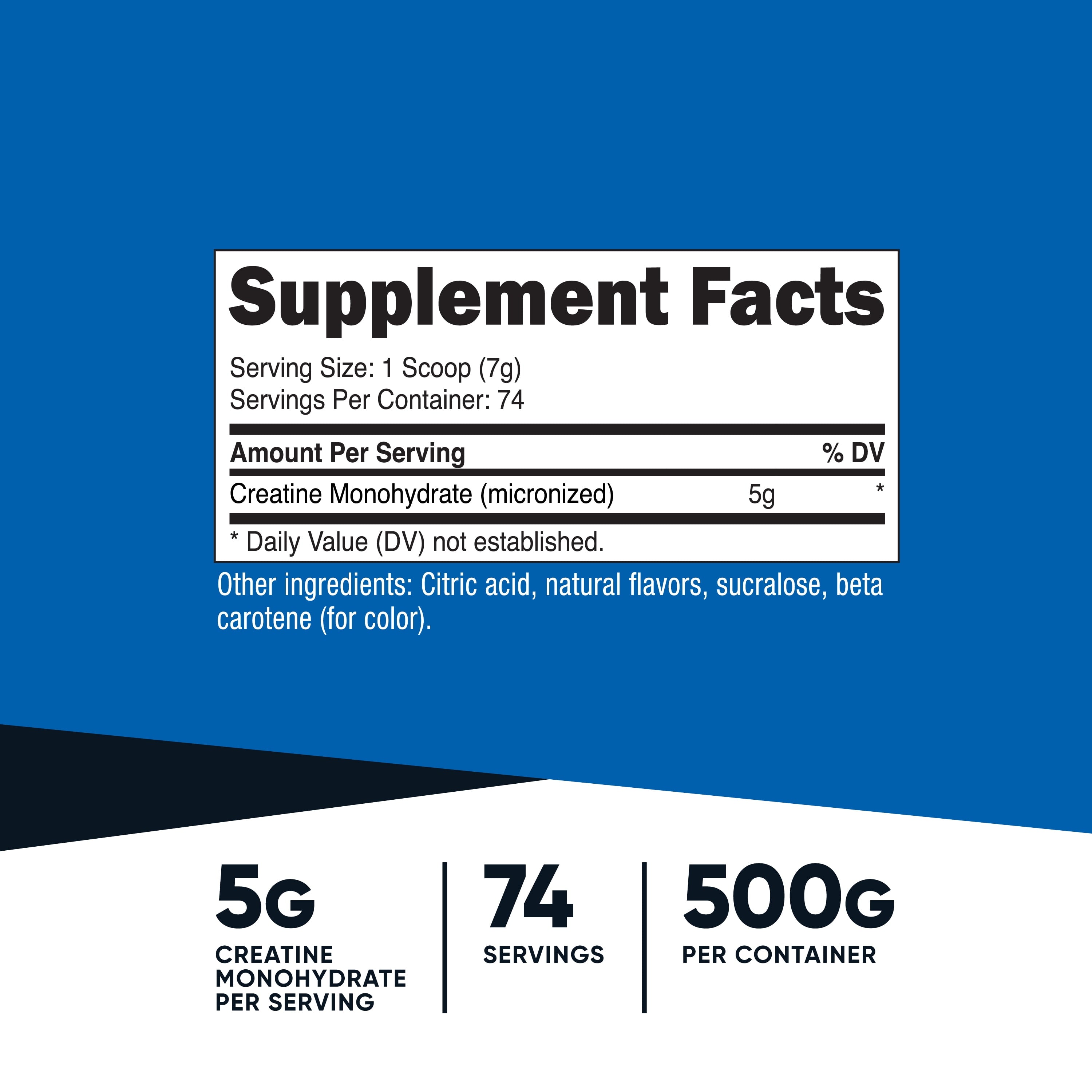 Creatine Monohydrate Powder (Mandarin Orange, 500 Gram) - Micronized Creatine Supplement - Vegan, Non-Gmo, Gluten Free