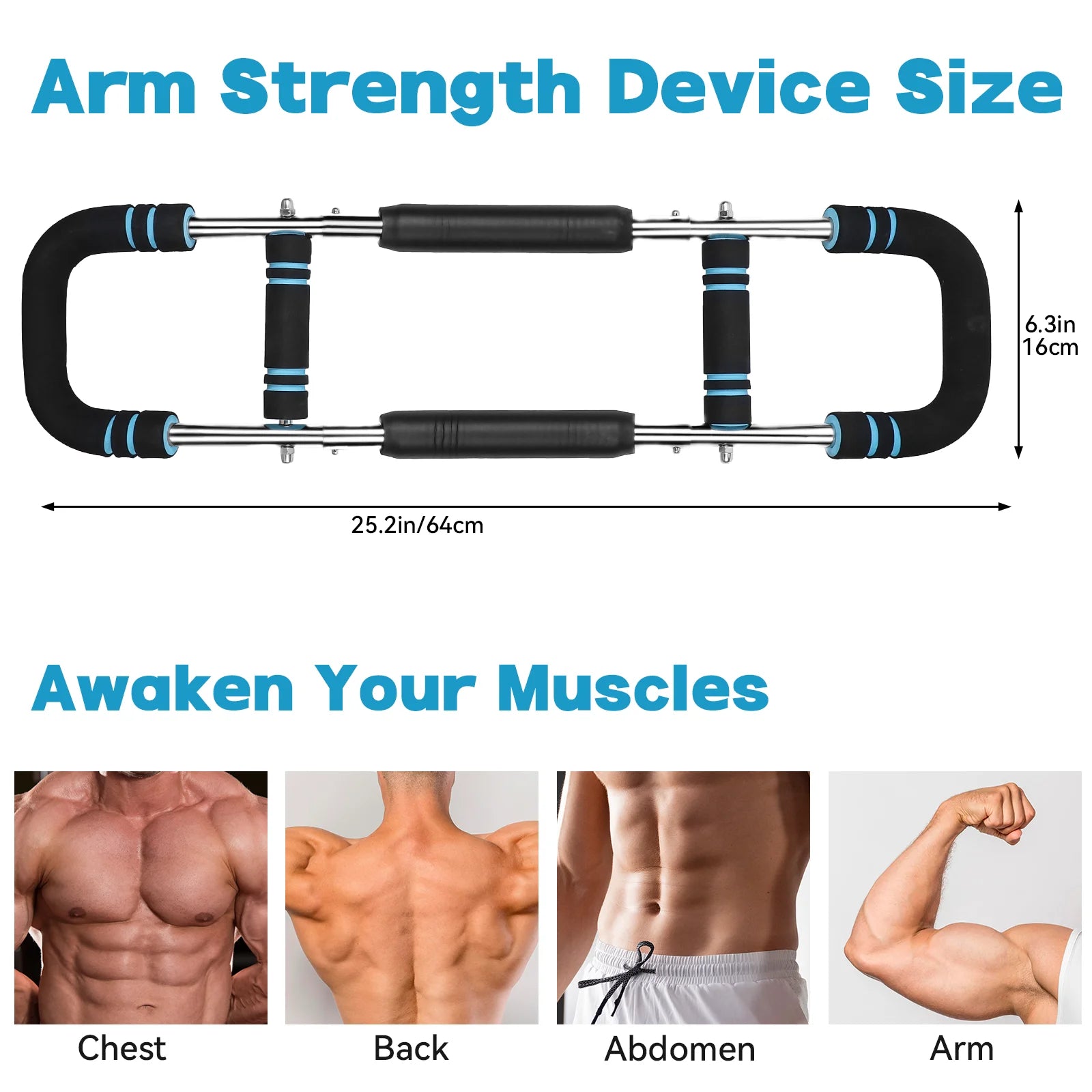 Arm Trainer & Chest Trainer for Men, 66-88-110Lb Adjustable Arm Twister Exercise Equipment, Portable Spring Resistance Home Gym Trainer, Upper Body Workout Machine for Muscle Building